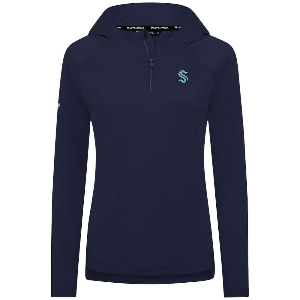 Seattle Kraken Levelwear Women's Raven Insignia Core Quarter-Zip Jacket - Deep Sea Blue - NHL 202038844