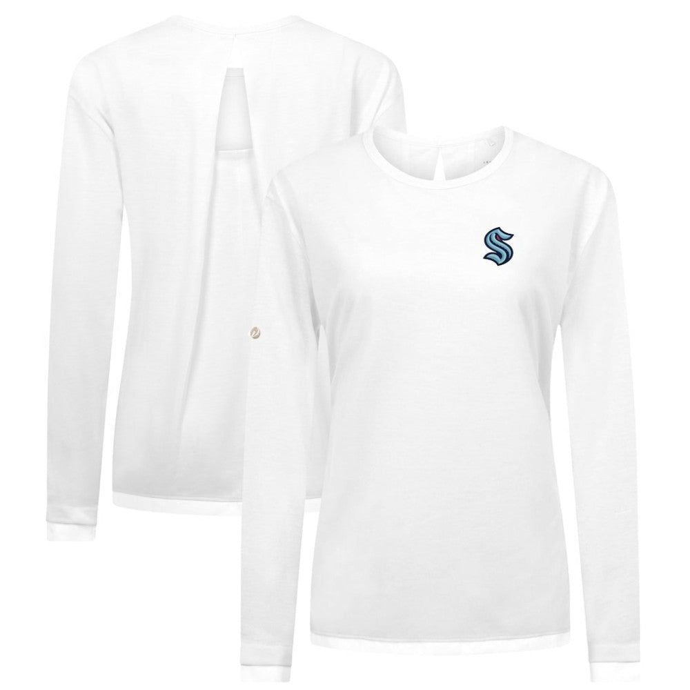 Seattle Kraken Levelwear Women's Sequoia Primary Logo Long Sleeve T-Shirt - White - NHL 202038906