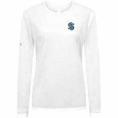 Seattle Kraken Levelwear Women's Sequoia Primary Logo Long Sleeve T-Shirt - White - NHL 202038906