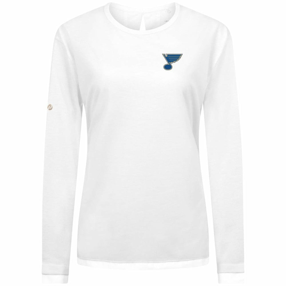 St. Louis Blues Levelwear Women's Sequoia Primary Logo Long Sleeve T-Shirt - White - NHL 202038912