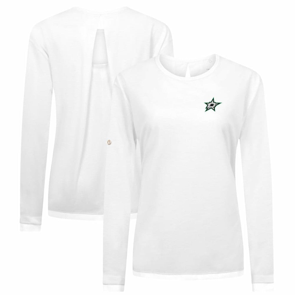 Dallas Stars Levelwear Women's Sequoia Primary Logo Long Sleeve T-Shirt - White - NHL 202038919