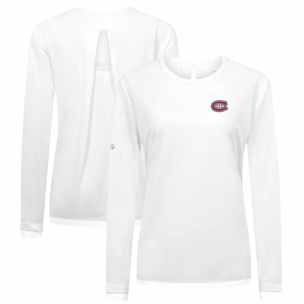 Montreal Canadiens Levelwear Women's Sequoia Primary Logo Long Sleeve T-Shirt - White - NHL 202038930
