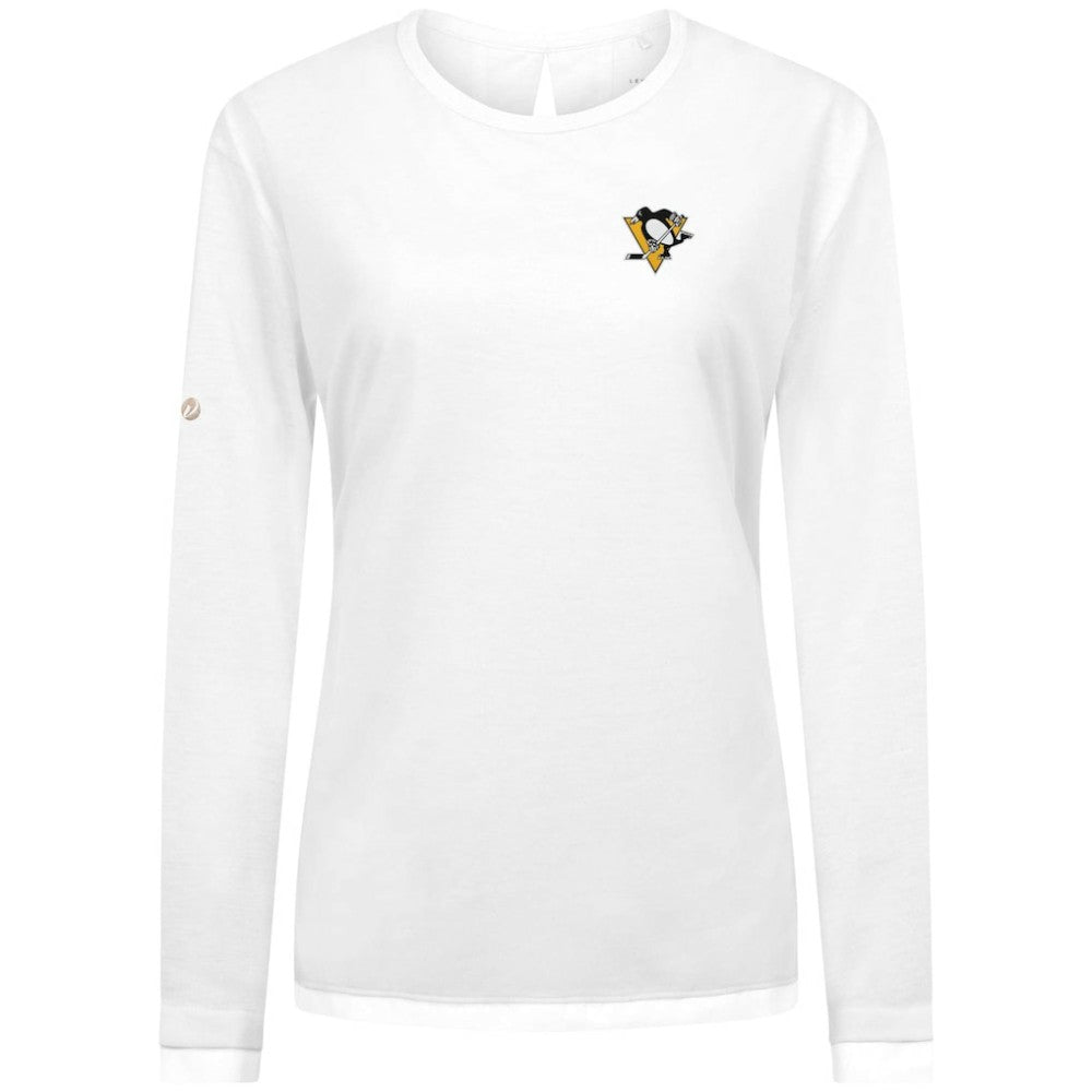 Pittsburgh Penguins Levelwear Women's Sequoia Primary Logo Long Sleeve T-Shirt - White - NHL 202038931