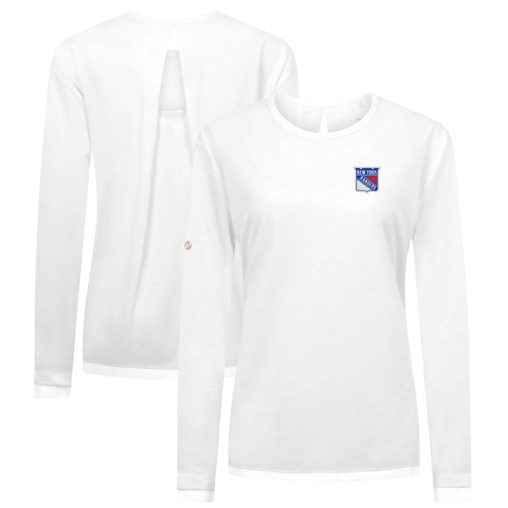New York Rangers Levelwear Women's Sequoia Primary Logo Long Sleeve T-Shirt - White - NHL 202038932
