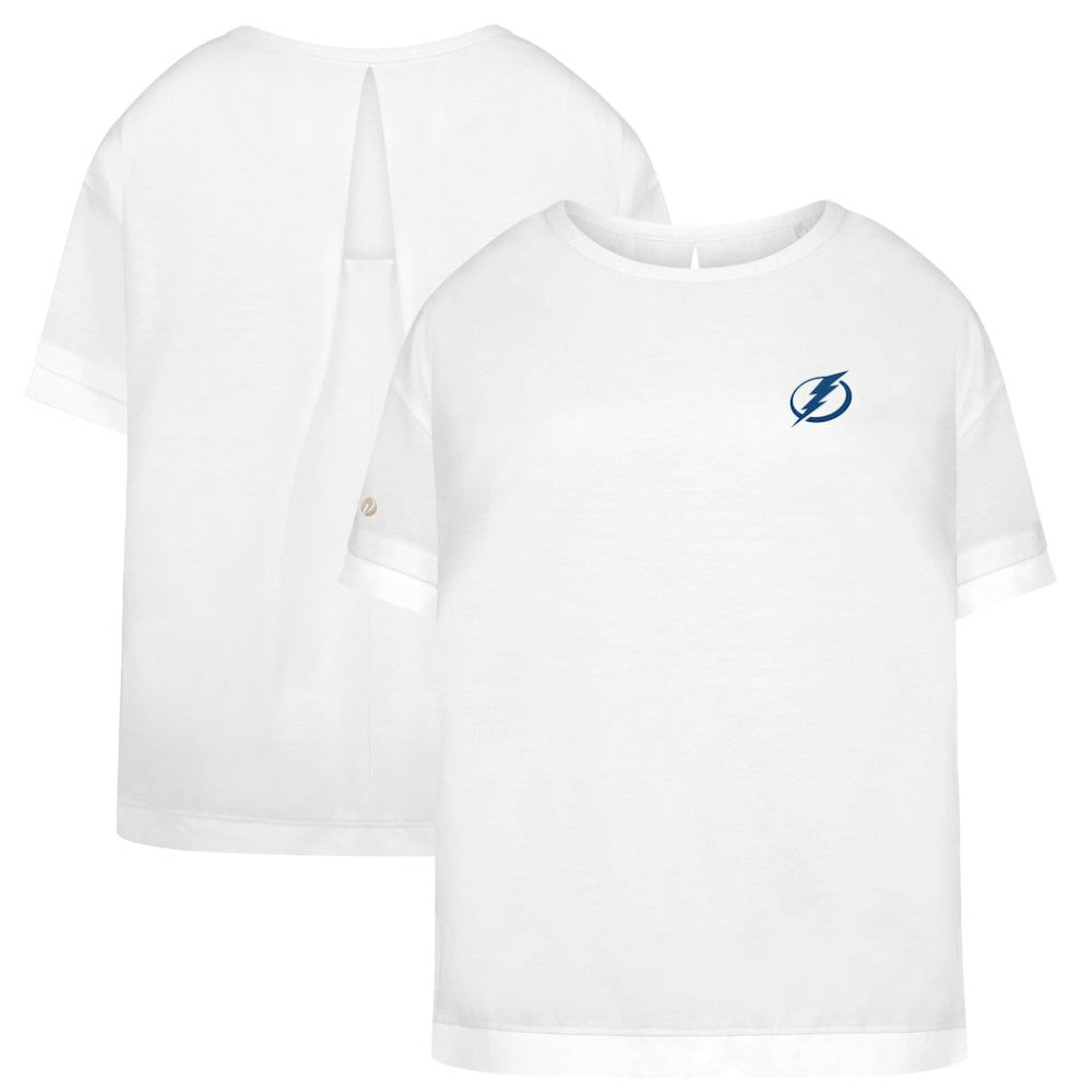 Tampa Bay Lightning Levelwear Women's Tulip Primary Logo T-Shirt - White - NHL 202038965