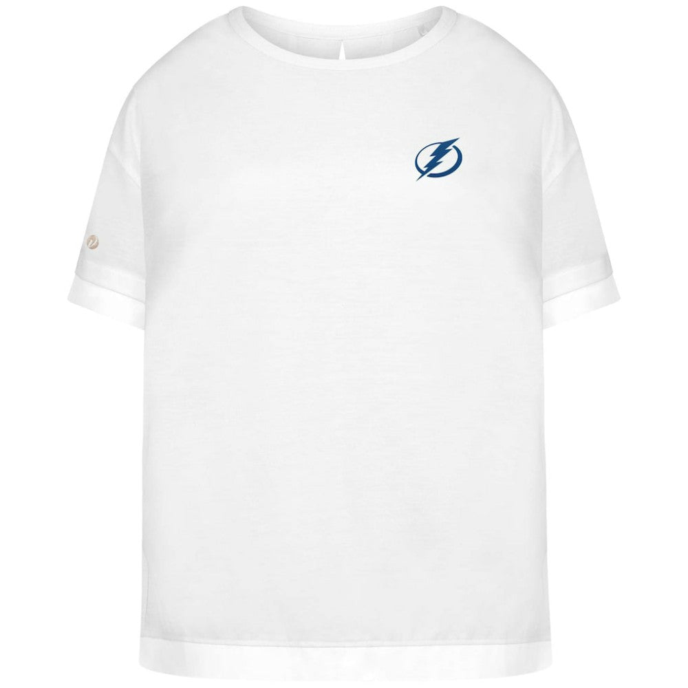 Tampa Bay Lightning Levelwear Women's Tulip Primary Logo T-Shirt - White - NHL 202038965