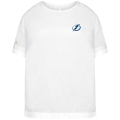 Tampa Bay Lightning Levelwear Women's Tulip Primary Logo T-Shirt - White - NHL 202038965