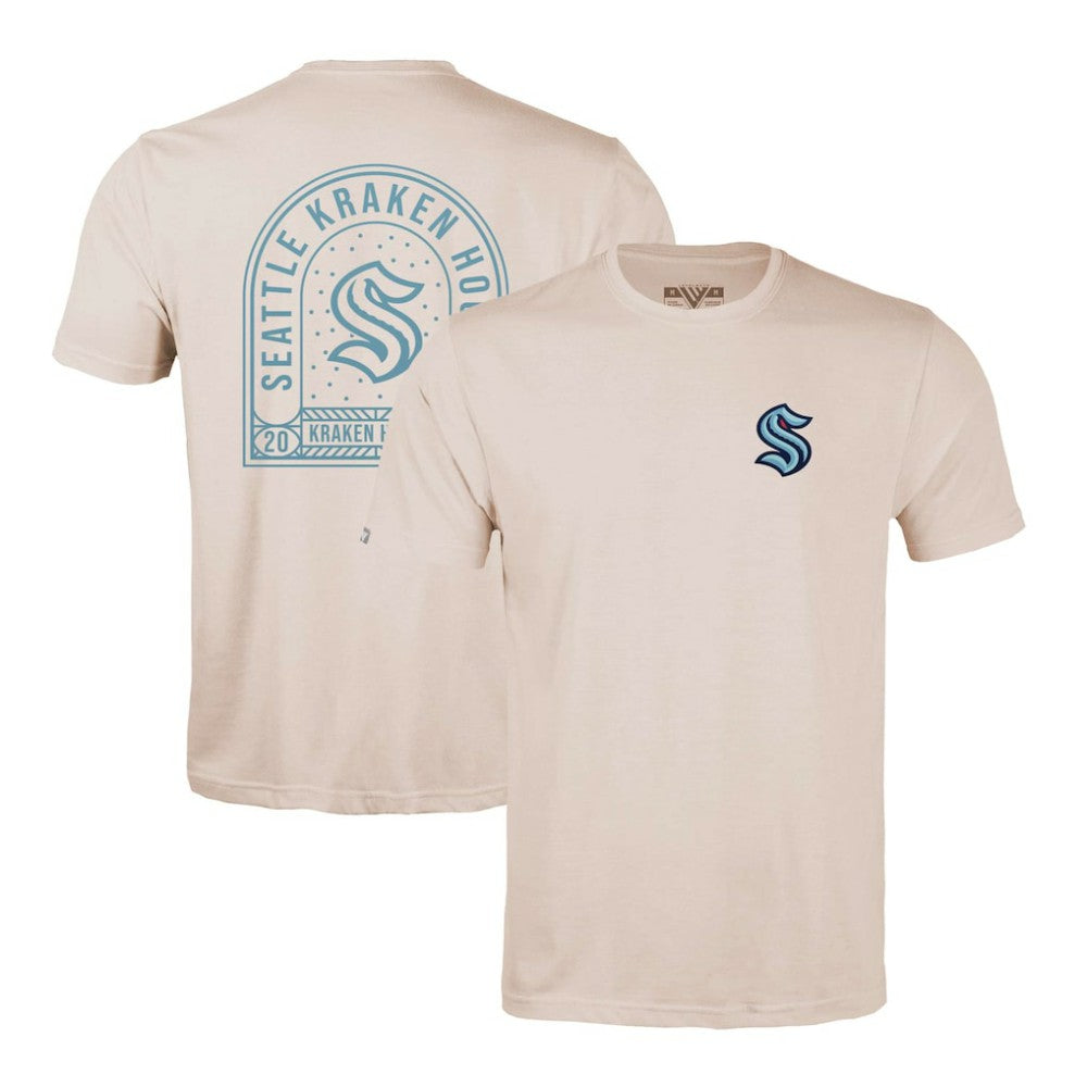 Seattle Kraken Levelwear Richmond Stained Glass T-Shirt - Khaki - NHL 202038968