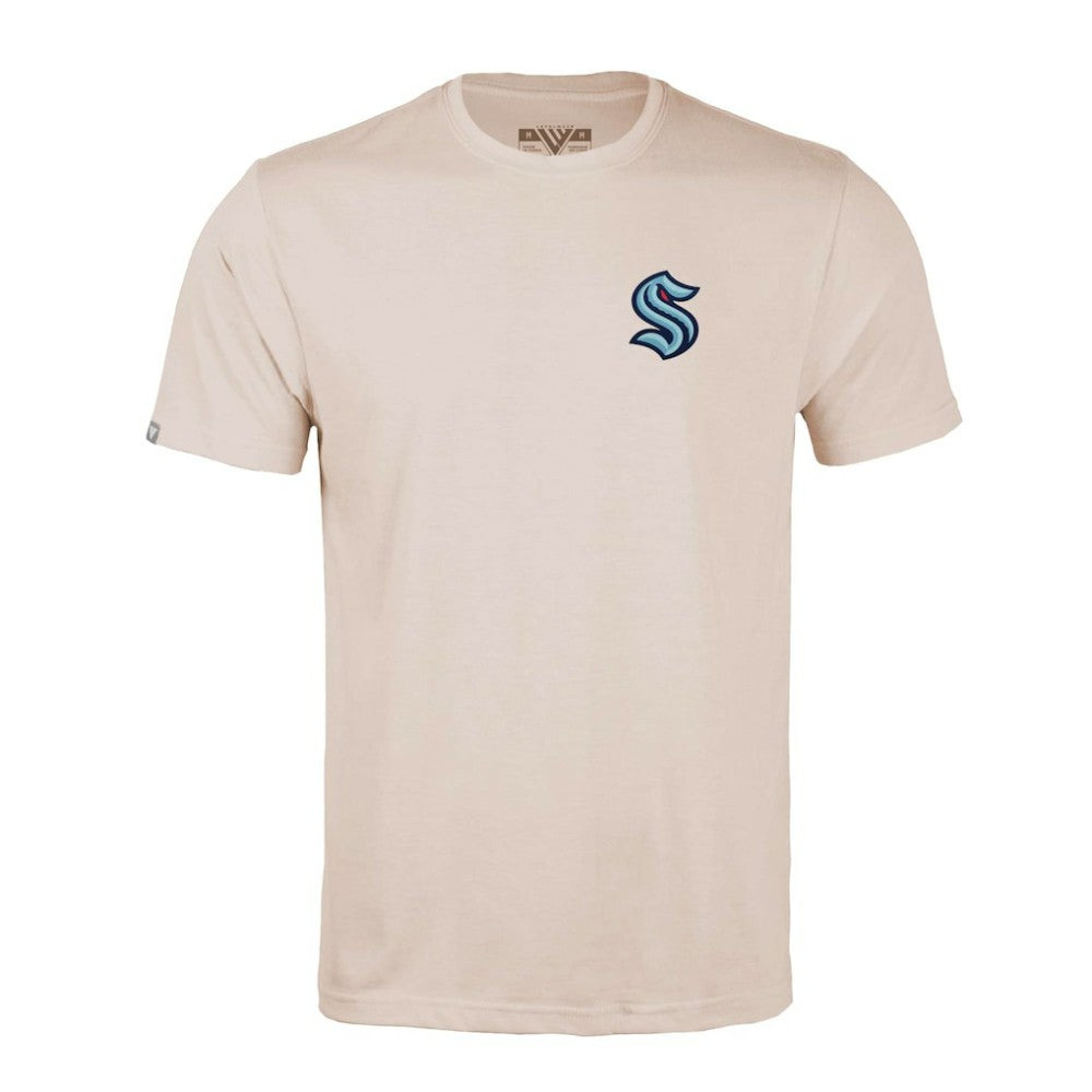 Seattle Kraken Levelwear Richmond Stained Glass T-Shirt - Khaki - NHL 202038968