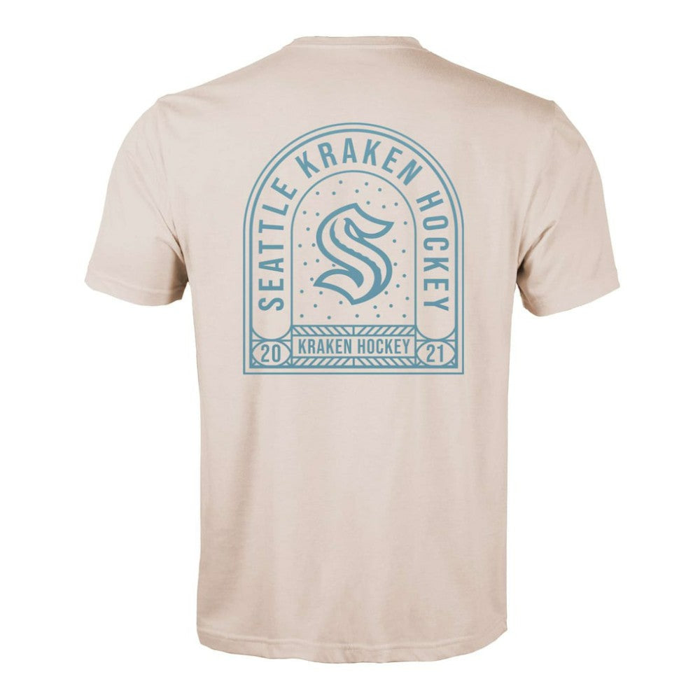 Seattle Kraken Levelwear Richmond Stained Glass T-Shirt - Khaki - NHL 202038968