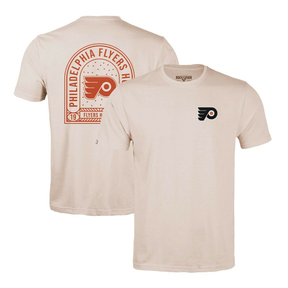 Philadelphia Flyers Levelwear Richmond Stained Glass T-Shirt - Khaki - NHL 202038969
