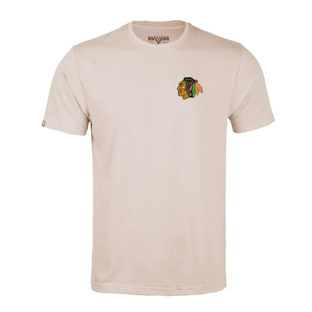 Chicago Blackhawks Levelwear Richmond Stained Glass T-Shirt - Khaki - NHL 202038970
