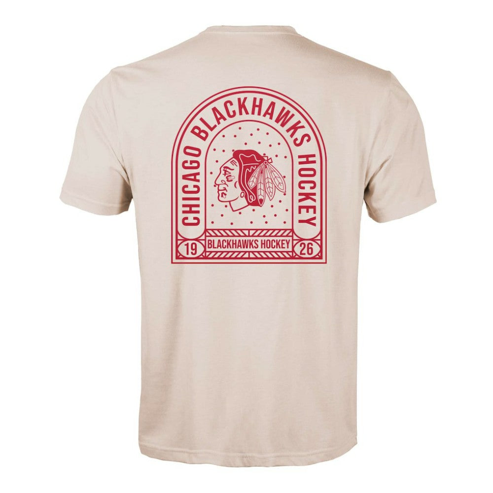 Chicago Blackhawks Levelwear Richmond Stained Glass T-Shirt - Khaki - NHL 202038970
