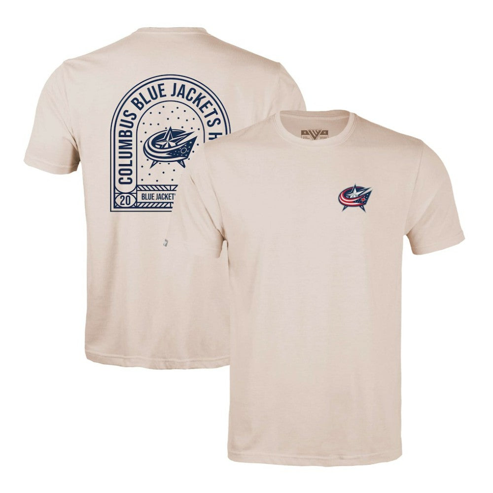 Columbus Blue Jackets Levelwear Richmond Stained Glass T-Shirt - Khaki - NHL 202038971
