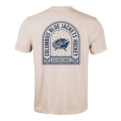 Columbus Blue Jackets Levelwear Richmond Stained Glass T-Shirt - Khaki - NHL 202038971