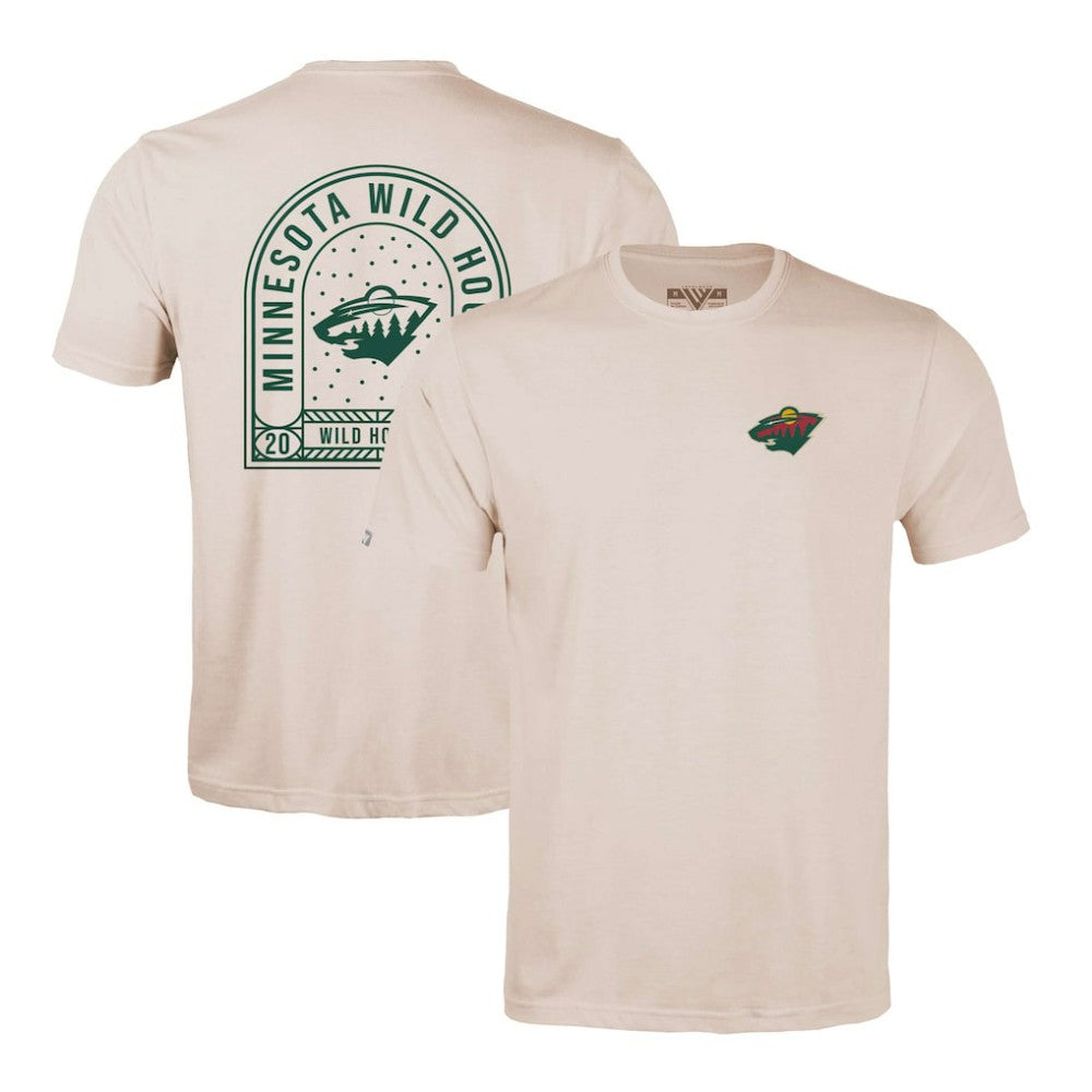 Minnesota Wild Levelwear Richmond Stained Glass T-Shirt - Khaki - NHL 202038975