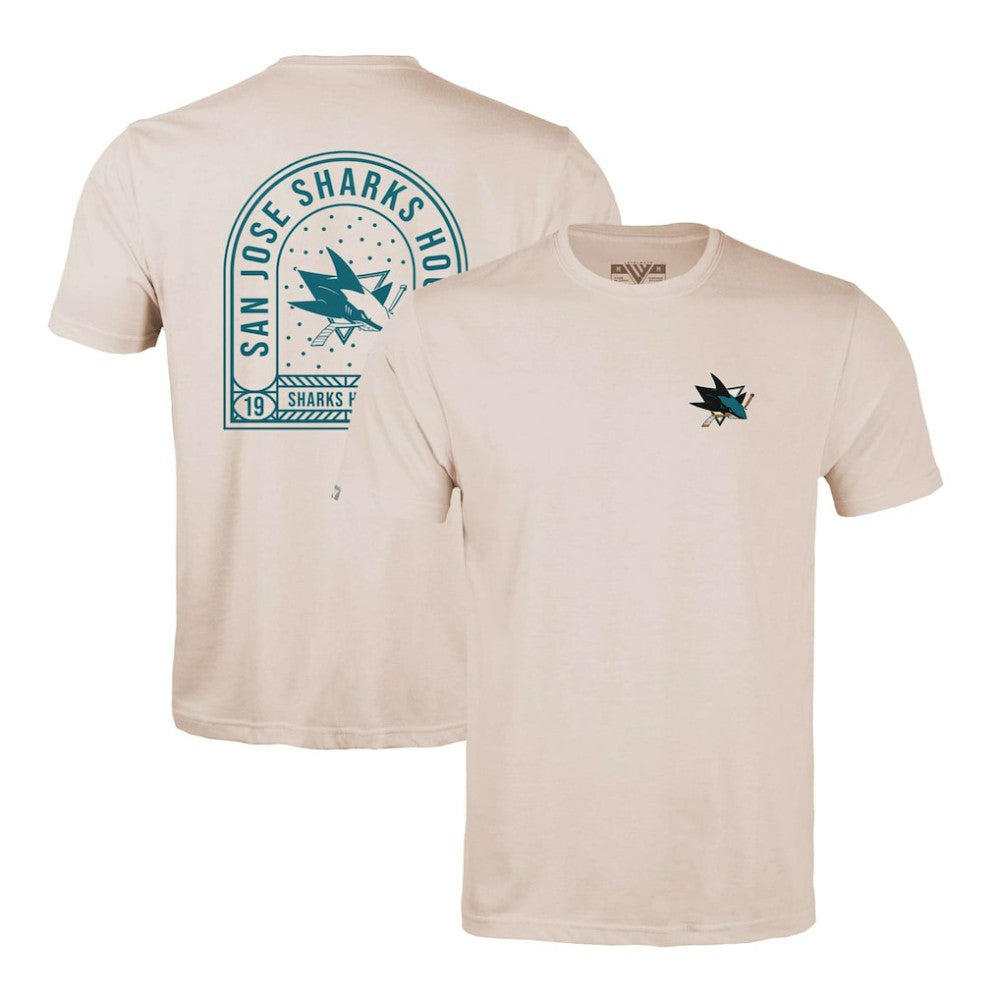 San Jose Sharks Levelwear Richmond Stained Glass T-Shirt - Khaki - NHL 202038982