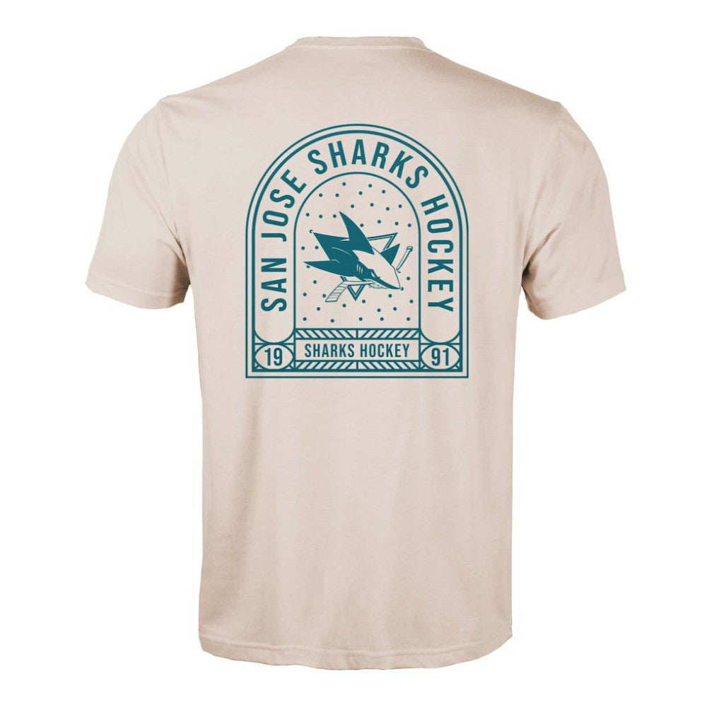 San Jose Sharks Levelwear Richmond Stained Glass T-Shirt - Khaki - NHL 202038982