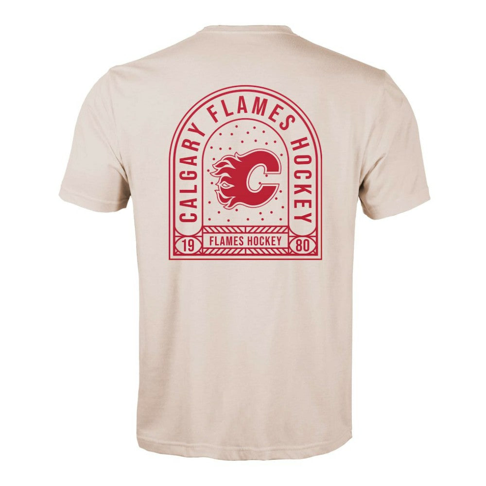 Calgary Flames Levelwear Richmond Stained Glass T-Shirt - Khaki - NHL 202038990