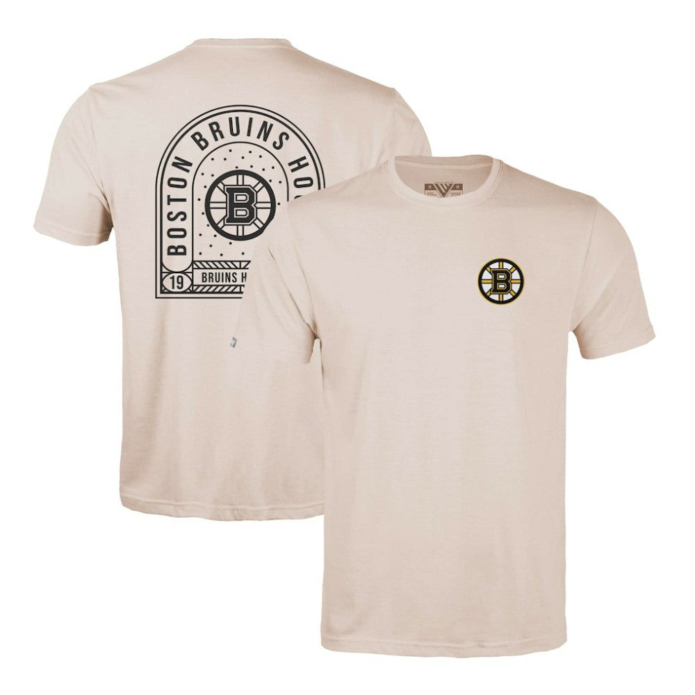 Boston Bruins Levelwear Richmond Stained Glass T-Shirt - Khaki - NHL 202038995