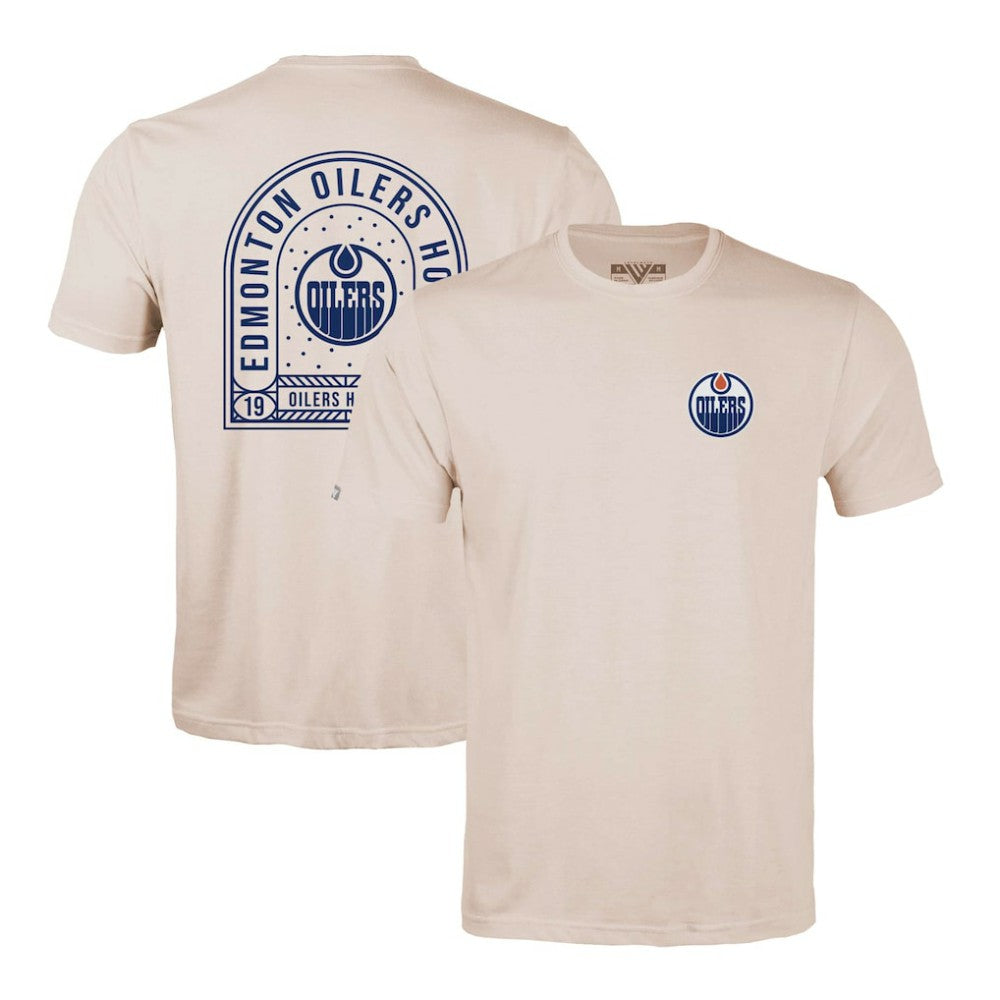 Edmonton Oilers Levelwear Richmond Stained Glass T-Shirt - Khaki - NHL 202038997