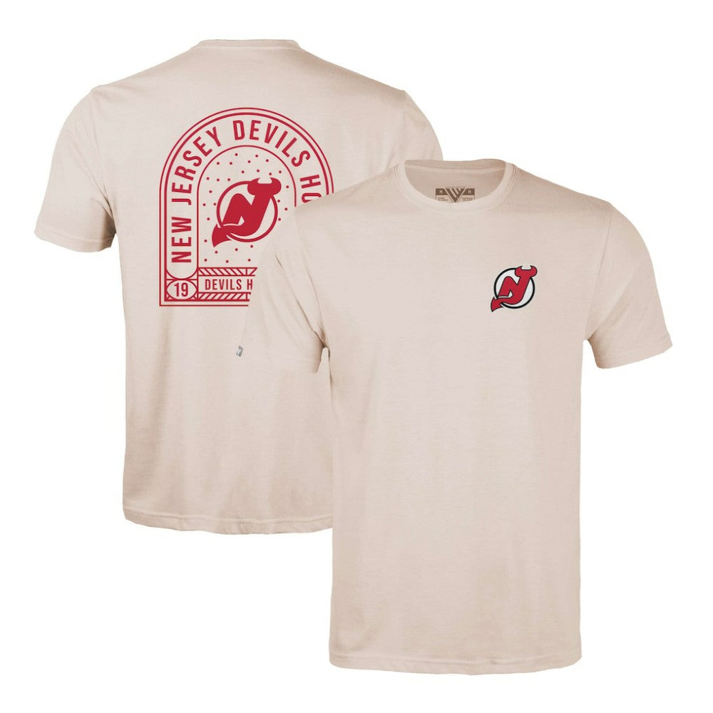 New Jersey Devils Levelwear Richmond Stained Glass T-Shirt - Khaki - NHL 202038998