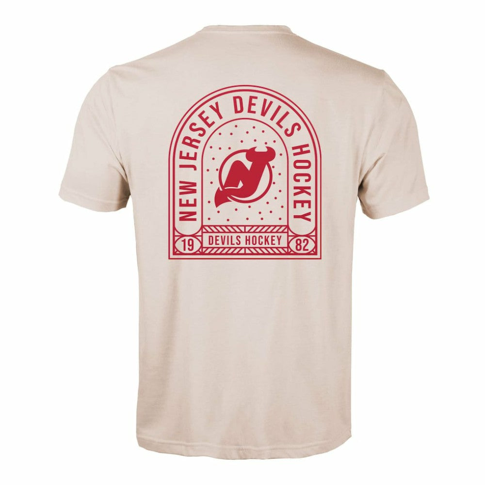 New Jersey Devils Levelwear Richmond Stained Glass T-Shirt - Khaki - NHL 202038998
