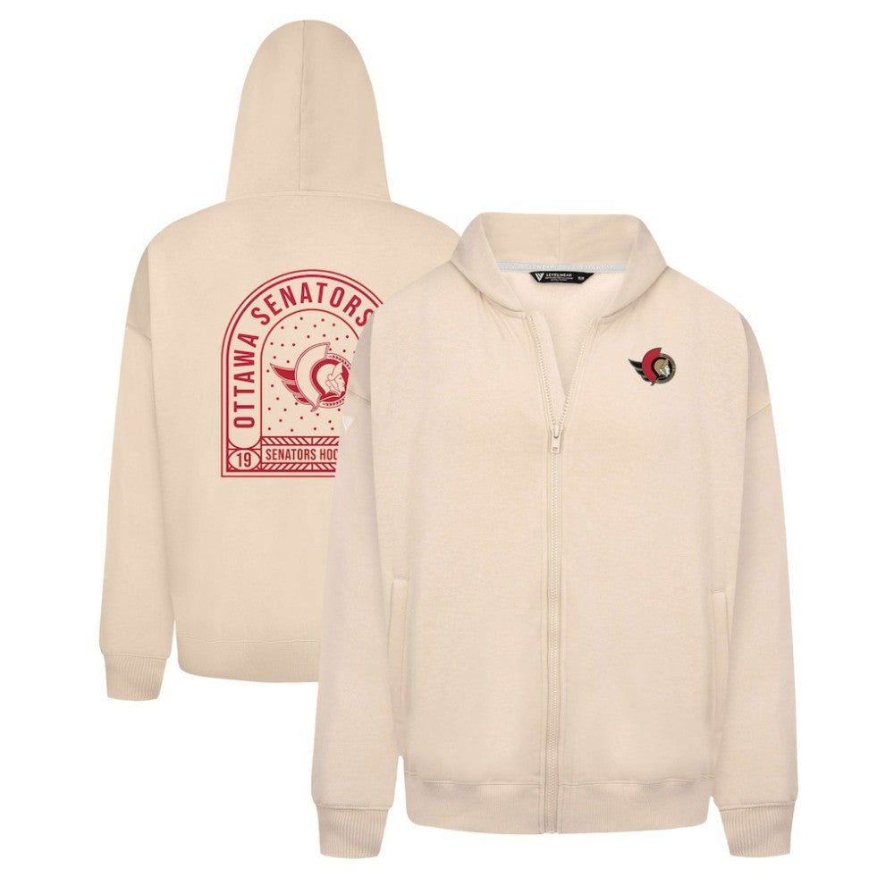 Ottawa Senators Levelwear Uphill Stained Glass Full-Zip Hoodie Jacket - Khaki - NHL 202039340