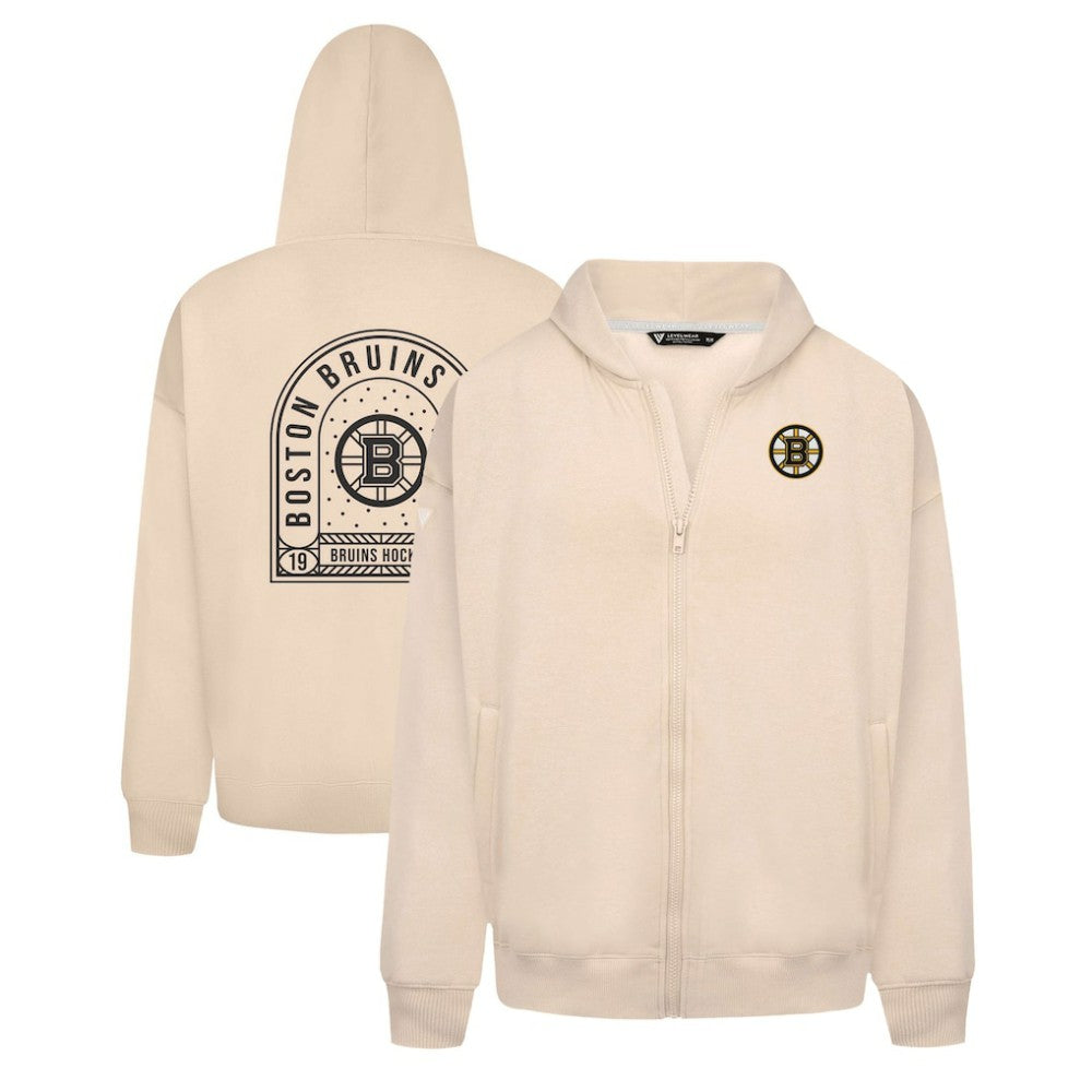 Boston Bruins Levelwear Uphill Stained Glass Full-Zip Hoodie Jacket - Khaki - NHL 202039348