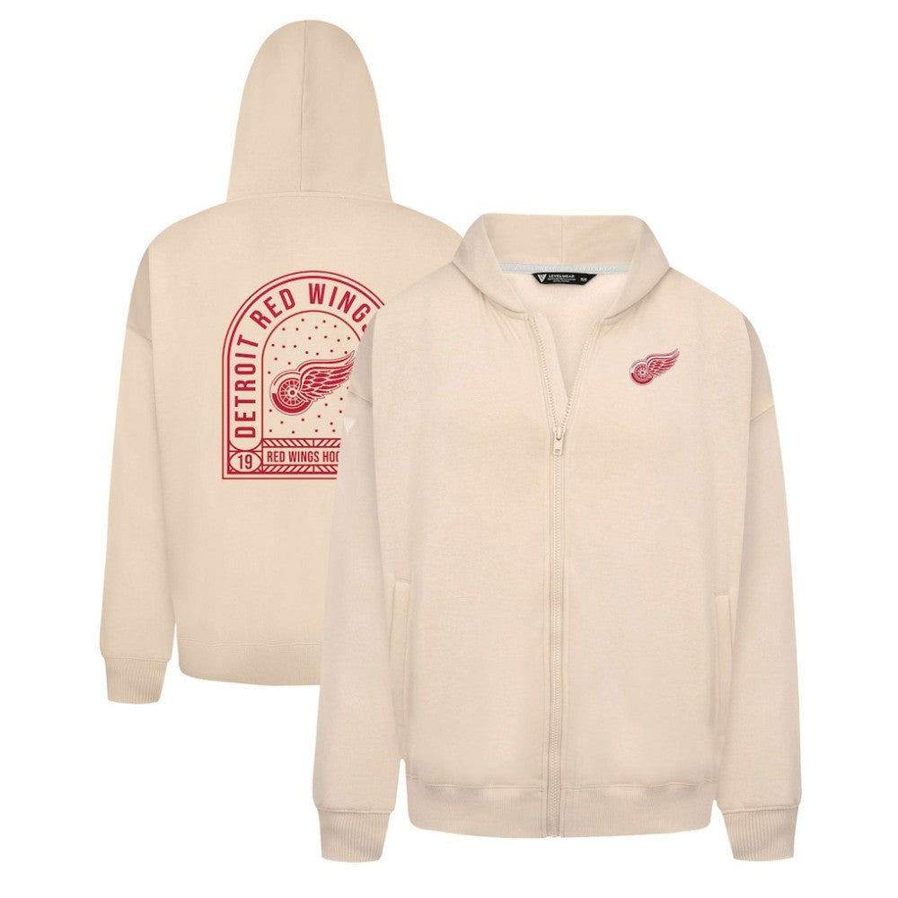 Detroit Red Wings Levelwear Uphill Stained Glass Full-Zip Hoodie Jacket - Khaki - NHL 202039349