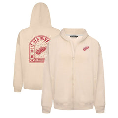 Detroit Red Wings Levelwear Uphill Stained Glass Full-Zip Hoodie Jacket - Khaki - NHL 202039349