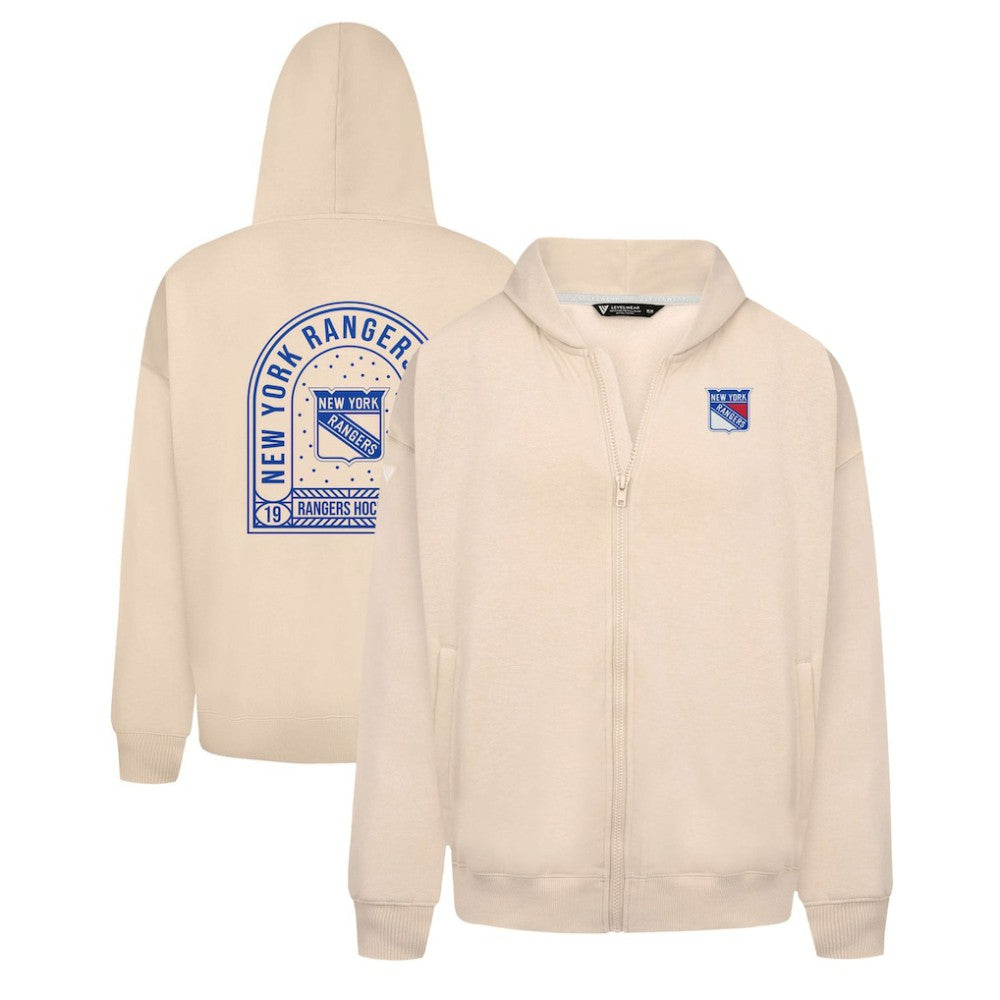 New York Rangers Levelwear Uphill Stained Glass Full-Zip Hoodie Jacket - Khaki - NHL 202039350