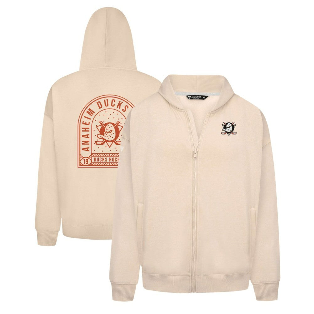 Anaheim Ducks Levelwear Uphill Stained Glass Full-Zip Hoodie Jacket - Khaki - NHL 202039352