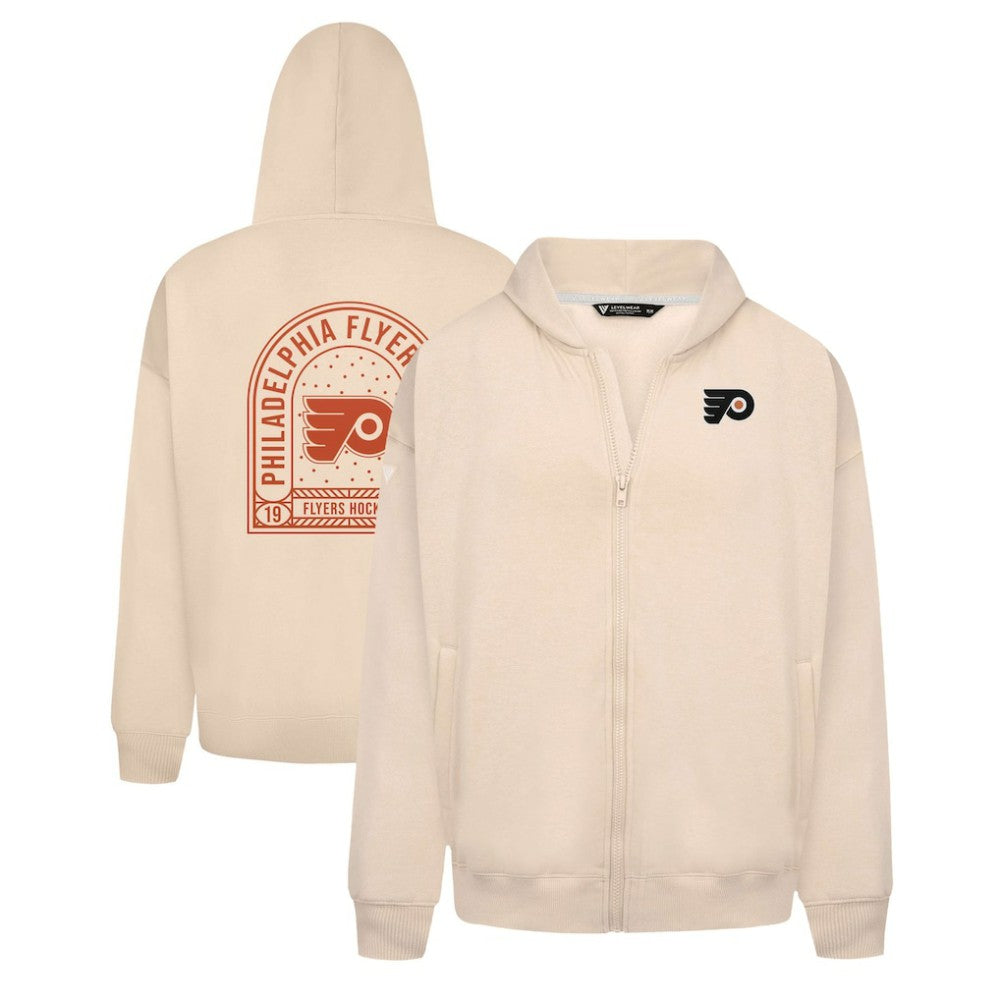 Philadelphia Flyers Levelwear Uphill Stained Glass Full-Zip Hoodie Jacket - Khaki - NHL 202039356