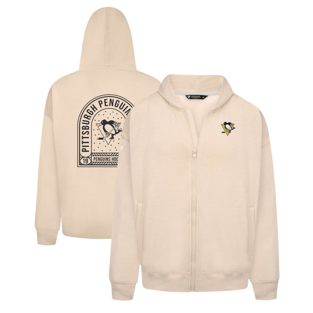 Pittsburgh Penguins Levelwear Uphill Stained Glass Full-Zip Hoodie Jacket - Khaki - NHL 202039360