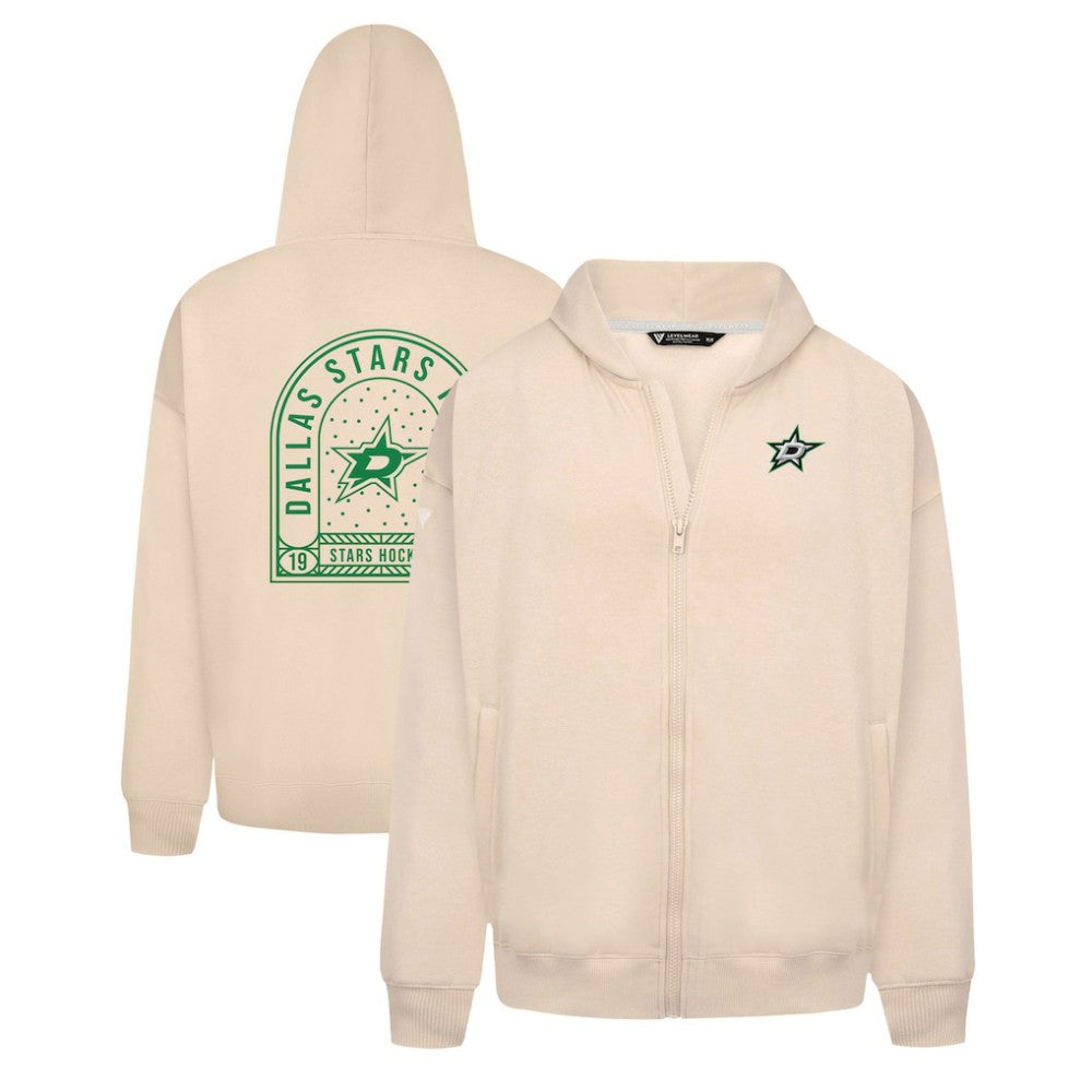 Dallas Stars Levelwear Uphill Stained Glass Full-Zip Hoodie Jacket - Khaki - NHL 202039365