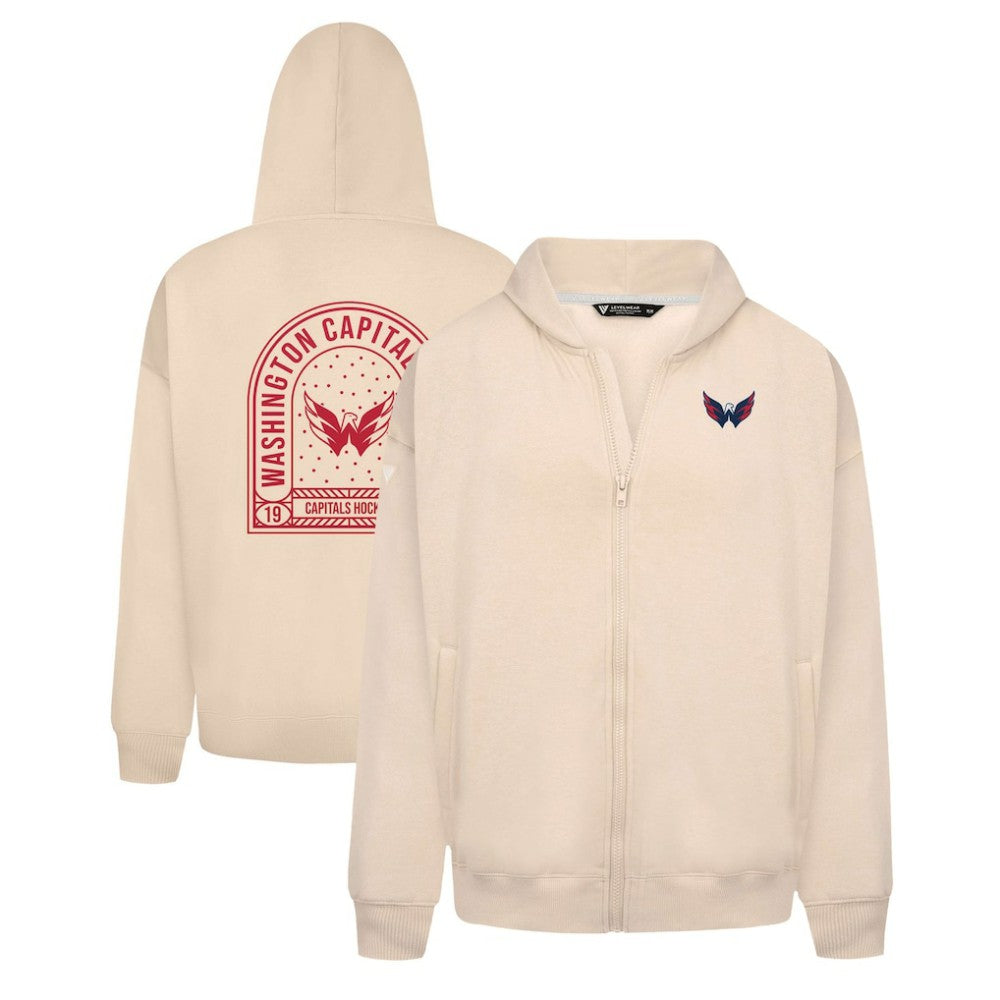 Washington Capitals Levelwear Uphill Stained Glass Full-Zip Hoodie Jacket - Khaki - NHL 202039367