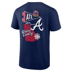 Atlanta Braves Split Zone T-Shirt - Navy - MLB on Sale
