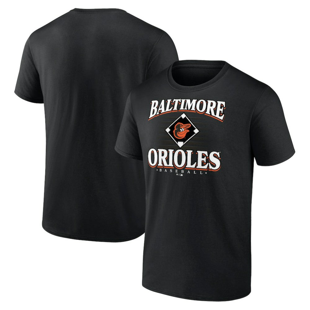 Baltimore Orioles Retro Diamond T-Shirt - Black - MLB Lifestyle