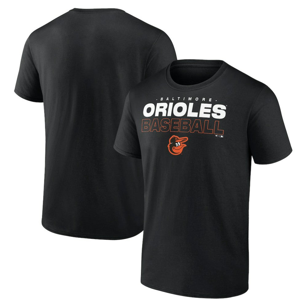 Baltimore Orioles Stacked Baseball T-Shirt - Black - MLB Online