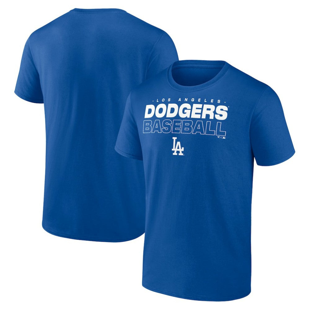 Los Angeles Dodgers Stacked Baseball T-Shirt - Royal - MLB Sale