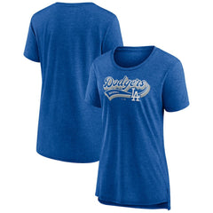Los Angeles Dodgers Women's League Leader Tri-Blend T-Shirt - Royal - MLB Lifestyle