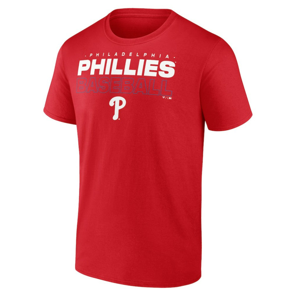 Philadelphia Phillies Stacked Baseball T-Shirt - Red - MLB Discount