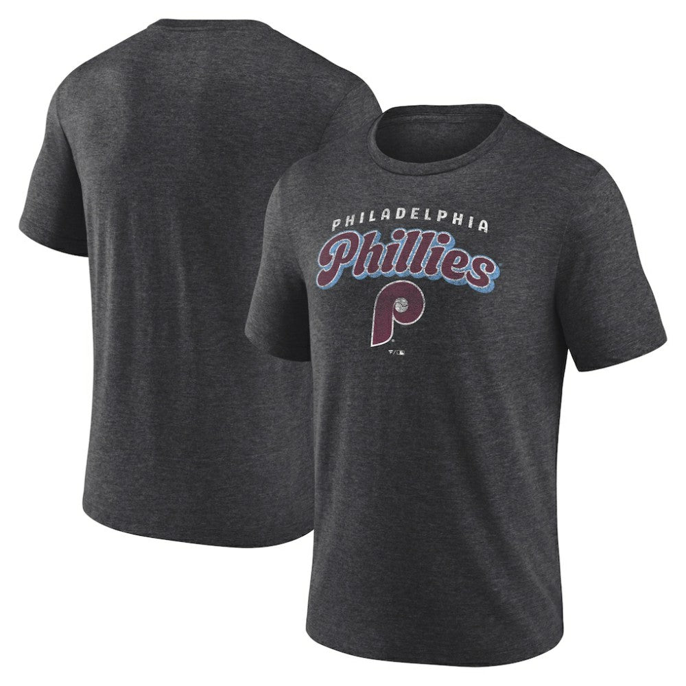 Philadelphia Phillies Wonderment Tri-Blend T-Shirt - Charcoal - MLB Discount