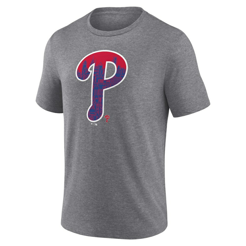Philadelphia Phillies City P Tri-Blend T-Shirt - Heather Gray - MLB Sale