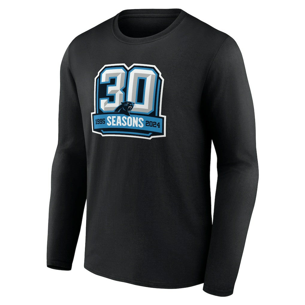 Carolina Panthers 30th Anniversary Long Sleeve T-Shirt Black