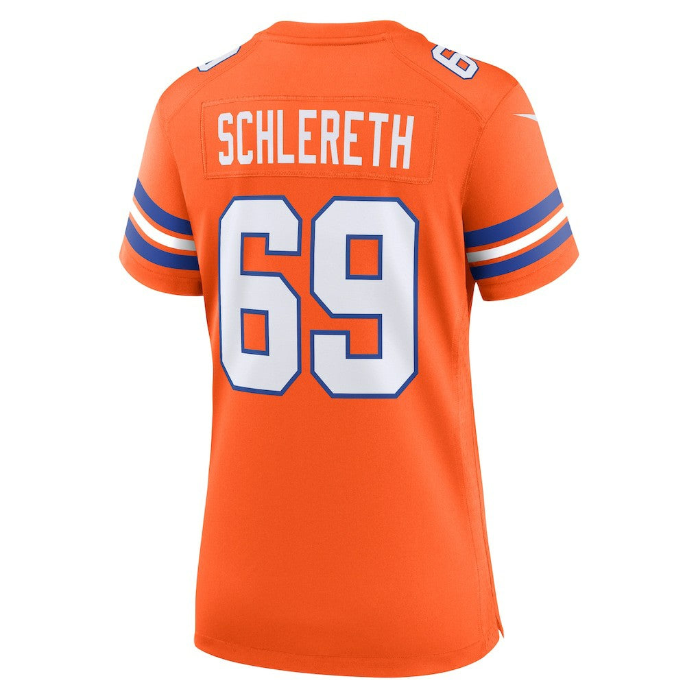 Nike Mark Schlereth Denver Broncos Women's Mile High Collection 1977 Throwback Retired Player Game Jersey Orange