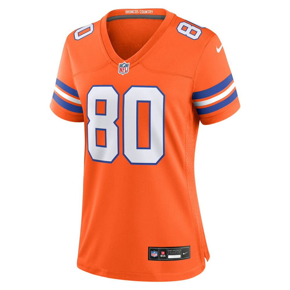 Nike Rod Smith Denver Broncos Women's Mile High Collection 1977 Throwback Retired Player Game Jersey Orange