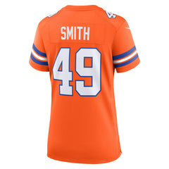 Nike Dennis Smith Denver Broncos Women's Mile High Collection 1977 Throwback Retired Player Game Jersey Orange