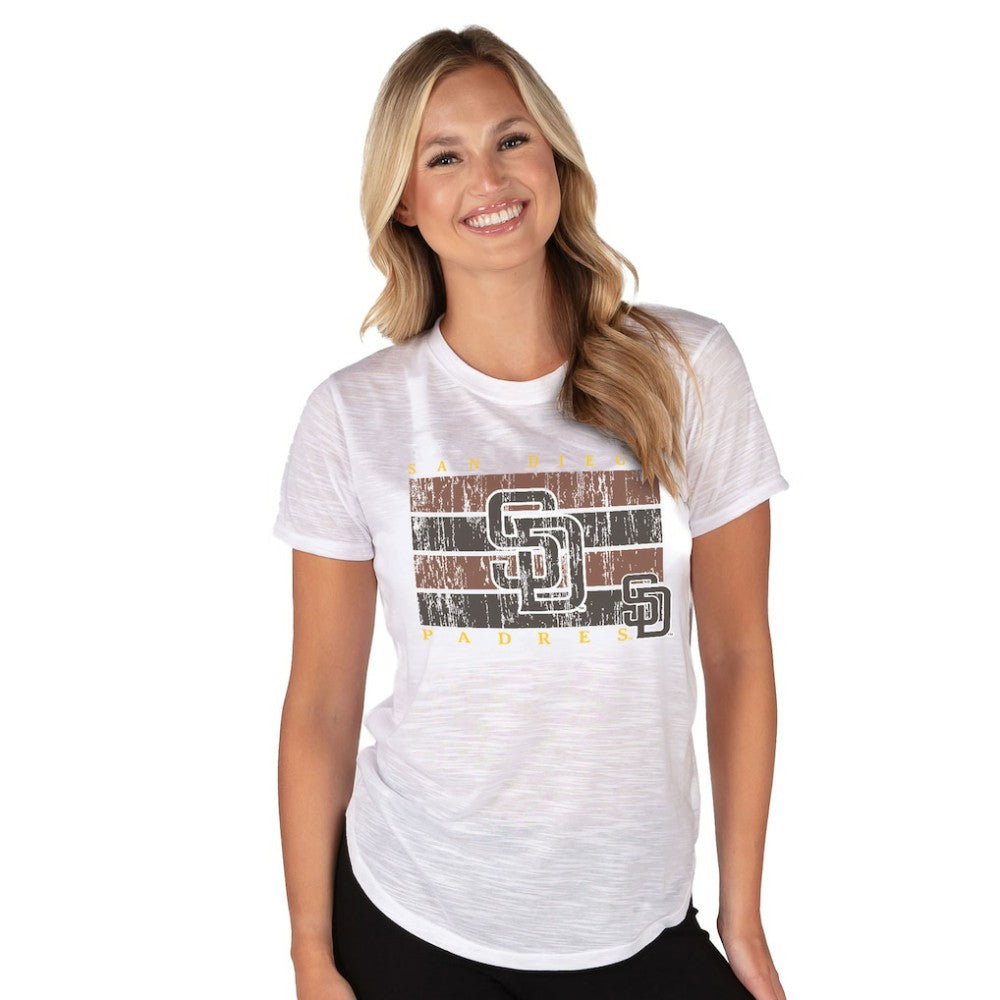 San Diego Padres Concepts Sport Women's Infuse Knit Top - White - MLB on Sale